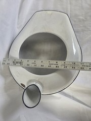 Vintage 1940s Cesco Columbian Made White Porcelain Enamel Metal Bed Pan