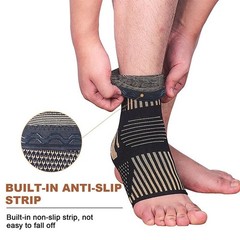 Copper Ankle Brace Compression Sleeve Support Socks Foot Fasciitis Pain Relief