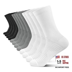 Athletic Crew Large-X-Large Black/White/Gray (2 Pairs Per Each Color)