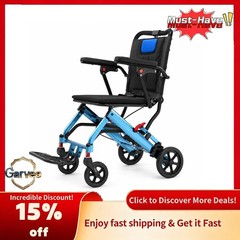 Compact Travel Patient Transfer Chair Foldable Lightweight Transport Wheelchair