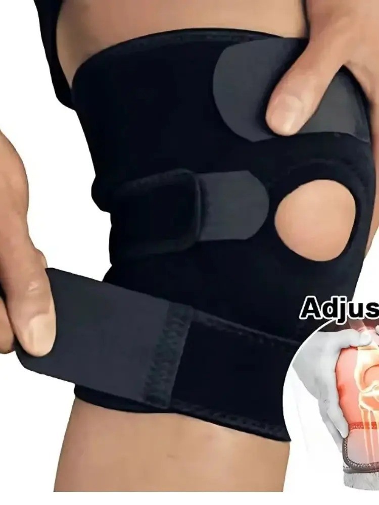 Hinged Knee Brace Compression Sleeve Joint Support Open Patella Stabilizer Wrap