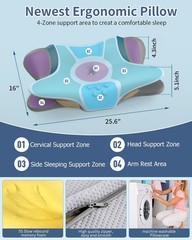 Cervical Neck Pillow for Pain Relief – Ergonomic Side Sleeper Pillow for Neck…