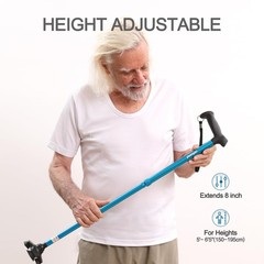 REHAND Walking Cane for Men & Women Foldable, Adjustable, Lightweight, Self …