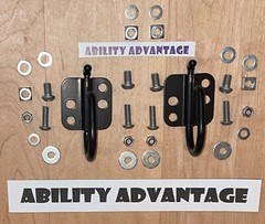 NEW: Permobil Unitrack Backpack Medical Necessities / Bag Hook Pair, Hardware.