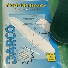 Darco Pod Orthoses Therapeutic Insoles size M Anti Microbial Mens 6-8 Women 8-10