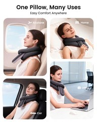 KPNEOL Travel Pillow, Neck Pillow – Ergonomic Free Size Adjustable, Grey