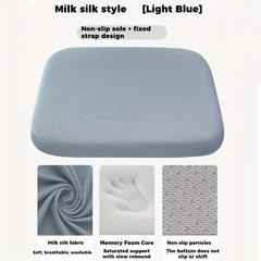 1.5″ Thick Memory Foam Seat Cushion Pad Office Truck Chair Detachable Cover