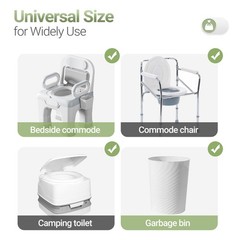 Commode Liners with Absorbent Pads, 100 Bedside Commode Liners and 40 Commode Pa