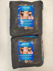 2 Bags of 12: Always Discreet Boutique Underwear *S/M Sizes 2-14* (R9P1b-5356)