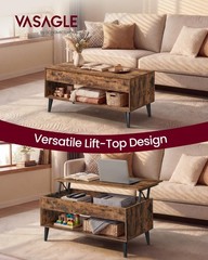 Vasagle Lift Top Coffee Table Lift Tabletop Dining Table Gas Spring Hidden