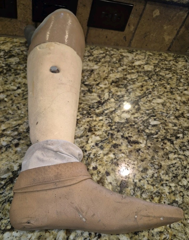 Vintage Prosthetic Leg Kingsley Left Leg Oddity Medical Display Halloween Prop