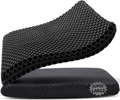 Gel Seat Cushion 19×19 Large Honeycomb Breathable Chair Pad Office Car Black