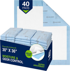 Premium Disposable Underpads, 30 X 36 Inches Chux Pads – Blue, Pack of 10 – Inco