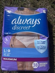Always Discreet Underwear Size Large 38 In The Pack