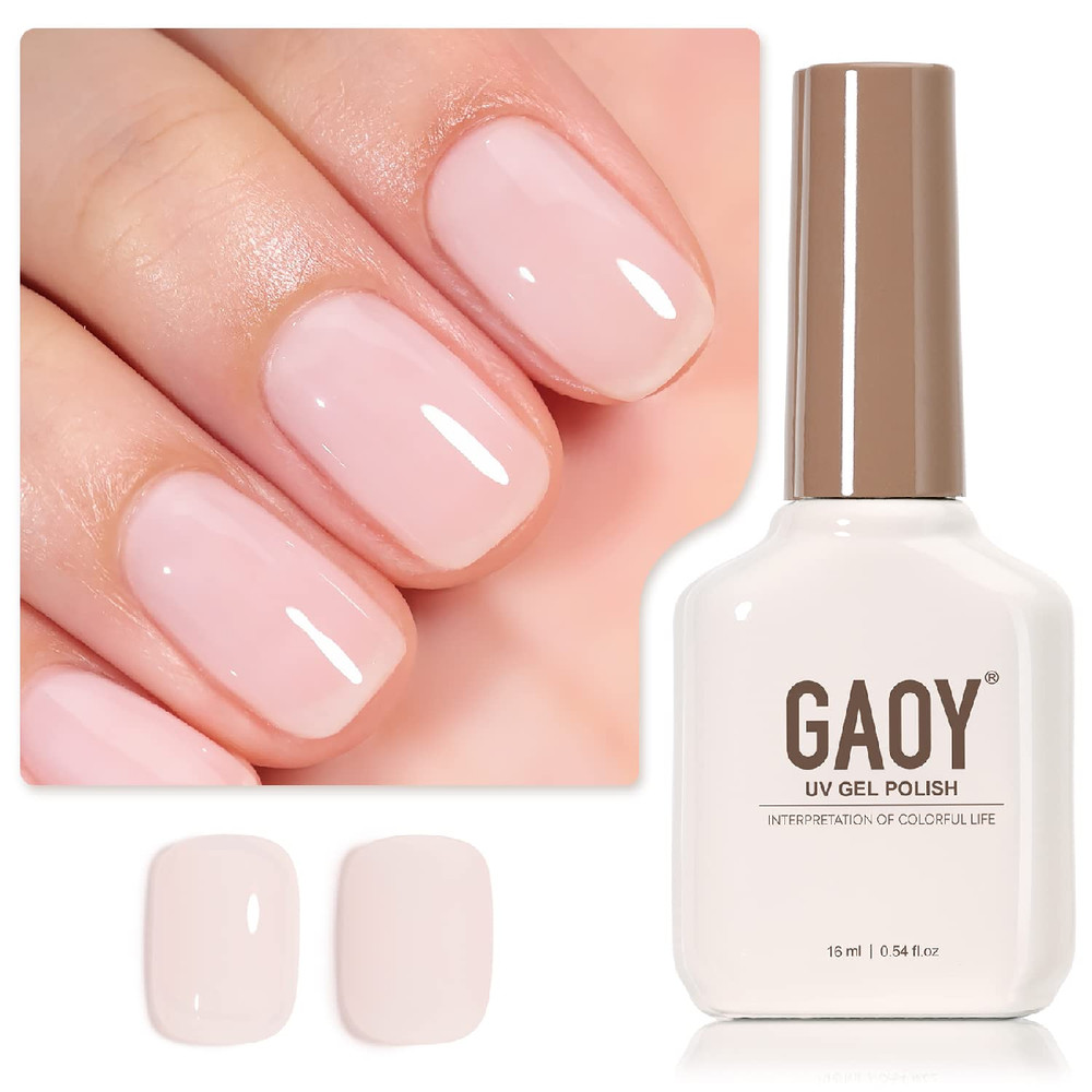 Gaoy Sheer Light Pink Gel Nail Polish 16Ml Jelly Milky White Peach Translucent