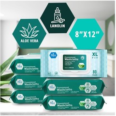 XL Disposable Adult Washcloths 480ct, Aloe Vera
