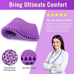 Gel Seat Cushion Set for Long Sitting Double Thick Office Desk Home Wheelchair