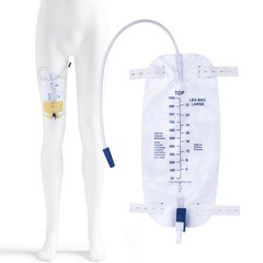1000ml Leg Urinary Drainage Bags with 2 Adjustable Elastic Straps, 3 Pack