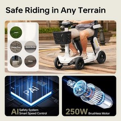 4 Wheel Folding Mobility Scooter Electric Power Wheelchairs Long Range -OPEN BOX