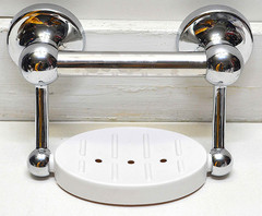 New Delta Soap Dish with Assist Bar Polished Chrome Supports up to 300 lbs.
