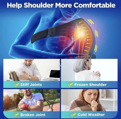 Cordless Portable Shoulder Heating Pad Massager, Heating Vibration Shoulder …