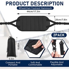 2 Pcs Wheelchair Leg Rest Footrest Hammock Adjustable Footrest Hanging Foot S…