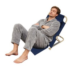 Folding Adjustable Sit up Back Rest Portable Lifting Bed Backrest Deep Blue NEW