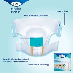TENA ProSkin Stretch Ultra Incontinence Brief, Heavy Absorbency, Unisex,