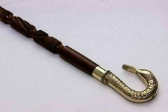 Gentlemen Walking Stick Swan Chrome Eagle Head Handle Brass Metal Cane