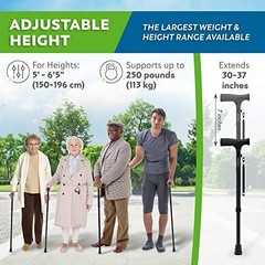 Walking Cane Foldable Adjustable 30 to 37 Inch Aluminum Heavy Duty 250lbs