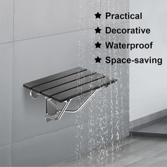 Folding Shower Seat & Chair Wall Mounted for Adults, Fold down Shower Bench & St