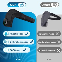 Electric Heated Shoulder Massager with Vibration Massage Brace Joint Pain Relief