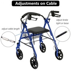 2 Packs Drive Rollator Brake Cable Parts – 41″ Universal Cable for Folding Wh…