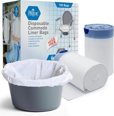 MED PRIDE Disposable Bedside Commode Liner Bags [Pack of 100]- Odor-Control Leak