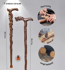Root Carving Canes,Handmade Wooden Walking Canes for Men Women,Heavy Duty Up …