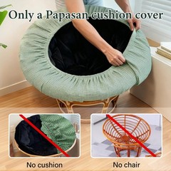 Papasan Chair Cushion Cover, Soft Plush Fleece Slipcover Only, Removable & Ma…