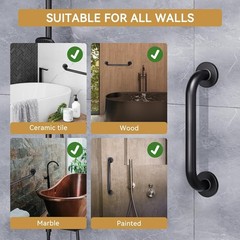 Black Stainless Steel Bath Safety Grab Bar