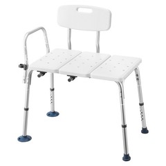 Uimoso Adjustable Tub Transfer Bench with Armrest and Backrest, Supports 400lbs