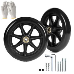 WEIJIA 6 Inch Wheelchair Wheels (1 Pair) – Replacement 6 Inch, Black