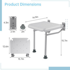 Fold Down Shower Seat Folding Safety Bench Wall Mount Bath Chair Handicapped Tub