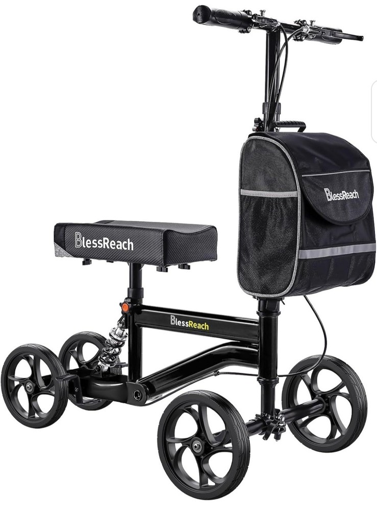 BlessReach Economy Knee Scooter, Steerable Foldable Walker