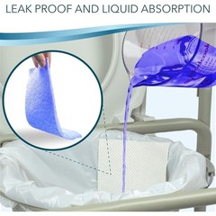 Disposable Commode Liners W/ Absorbent Pads Bedside Toilet Chair 48 Pack New