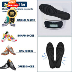 MtnLaur Memory Foam Insoles for Men 2 Pairs, Inner Soles, Shock 40-45, Black