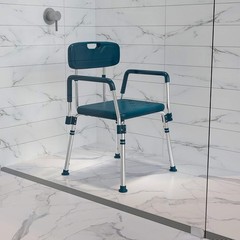 HERCULES Series 300 Lb. Capacity Adjustable Navy Bath & Shower Chair with Quick