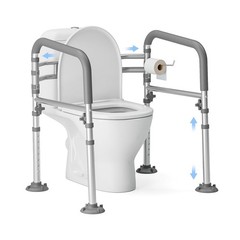 Loyoda Foldable Toilet Safety Rails for Seniors – Adjustable Toilet Safety Fr…