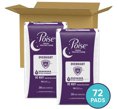 Poise Overnight Pads 8 Drop Extra Coverage 72 Count