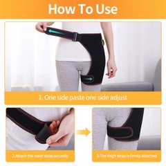 Electric Heated Hip Brace 3 Modes Vibration Hip Massage Thigh Support Wrap D06