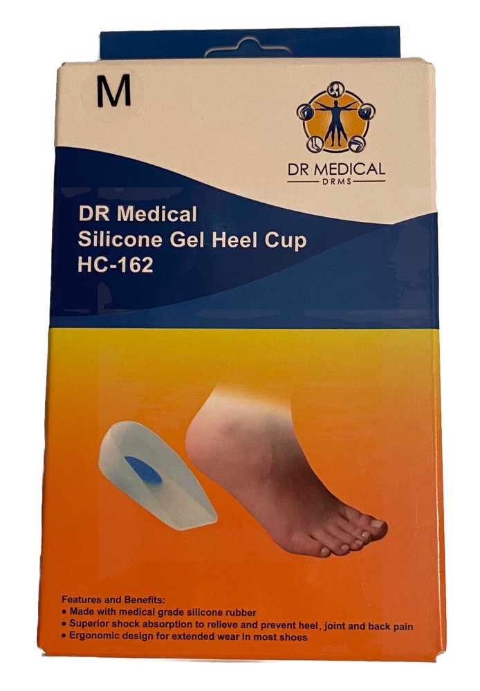 DR Medical Silicone Gel Heel Cup Sole Support (HC-162-02) – Medium, Pair