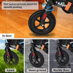 Foldable Rollator Walker 300 lb Capacity w/ 17.3″ Seat & 8″ Wheel Rolling Walker