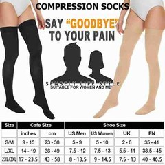 Firm Compression, All Day 20-30mmHg Compression Stockings for Women No-Slip